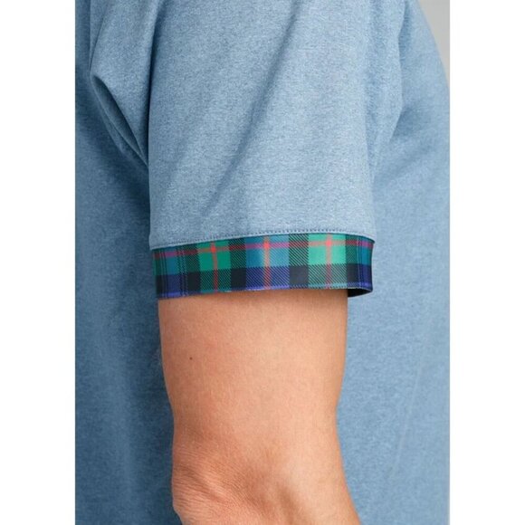 William Murray Polo Shirt Men XL Blue Golf Performance Plaid Trim Classic Preppy - Picture 3 of 11